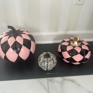 Pink and Black Decorative Pumpkins